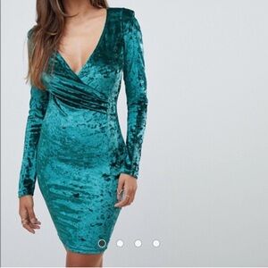 ASOS Emerald Green Velvet Dress- Brand New!
